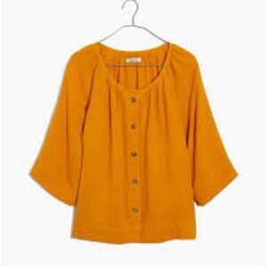 Madewell gauze swing top size small in yellow